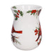 Decorative ceramic vase with Christmas-themed design on a white background