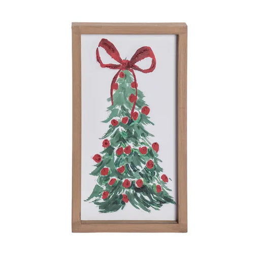 Multicolored Mdf Block Holiday Tree Wall Art Decoratio