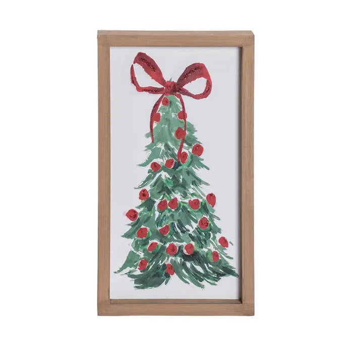 Multicolored Mdf Block Holiday Tree Wall Art Decoratio