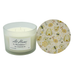 Candle labeled 'At Home by Mirabeau Buttercream' with a decorative lid featuring bees and flowers on a white background.