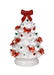 7.5" White Holiday Red Bow LED Ceramic Tree