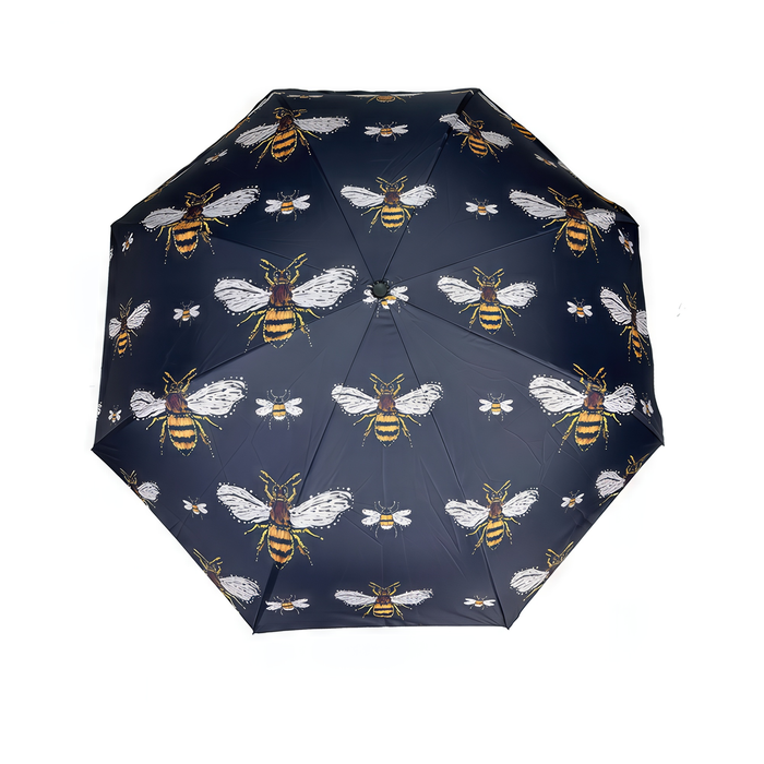 umbrella with bee pattern on a white background