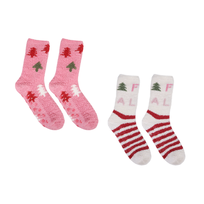 Fa La La Holiday Therapeutic Spa Socks, Set of 2