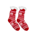Red Fair Isle Snowflake Thermal Slipper Socks