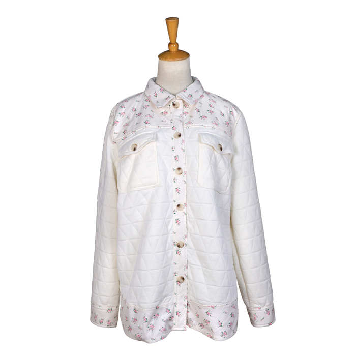 Autumn Meadow Ivory Quilted Shacket