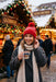 Red with Pink Bow Holiday Patchwork Beanie