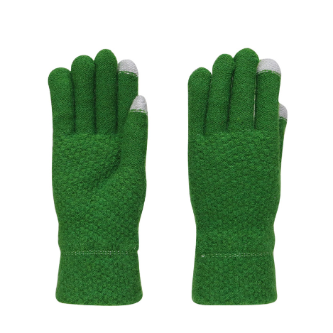 green Patchwork Texting Gloves