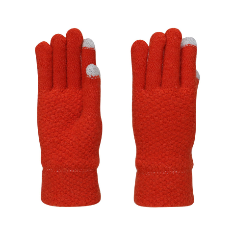 orange Patchwork Texting Gloves