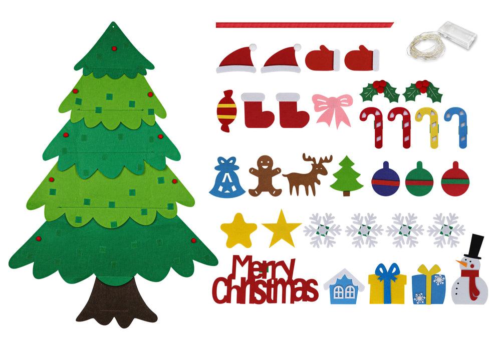 DIY Felt Christmas Tree Kit with Lights
