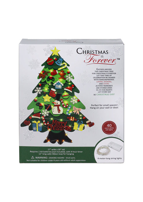 DIY Felt Christmas Tree Kit with Lights