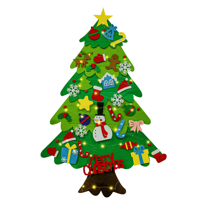 DIY Felt Christmas Tree Kit with Lights