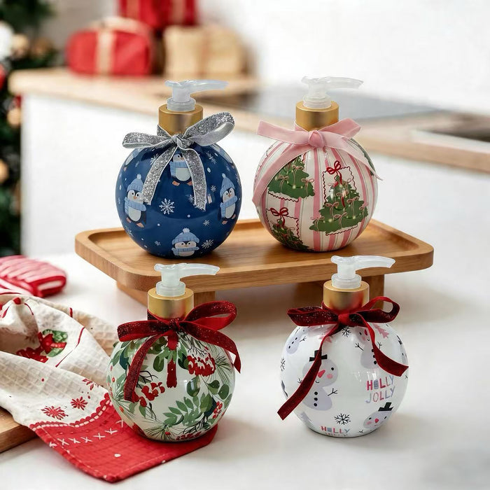 480ml Happy Holidays Round Ornament Hand Soap