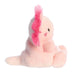 Plush toy with pink hair on a white background