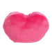 Heart-shaped pink plush toy on a white background