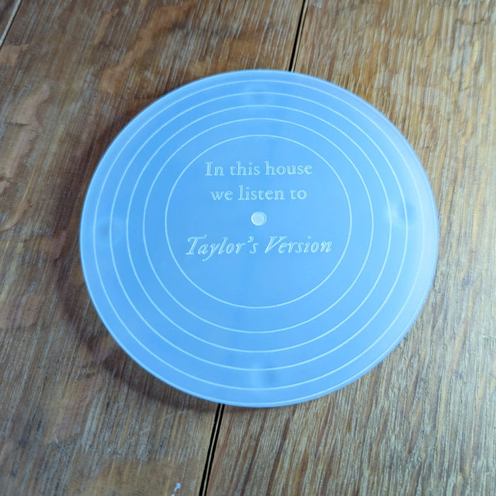 Taylor Swift In This House We Listen to Taylor's Version Album Acrylic Coaster