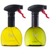 Two yellow spray bottles with black nozzles on a white background