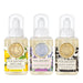 Three bottles of Michel Design Works hand soap with different scents on a white background