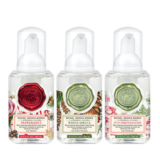Mini Foaming Hand Soap Set: Peppermint, White Spruce and It's Christmastime