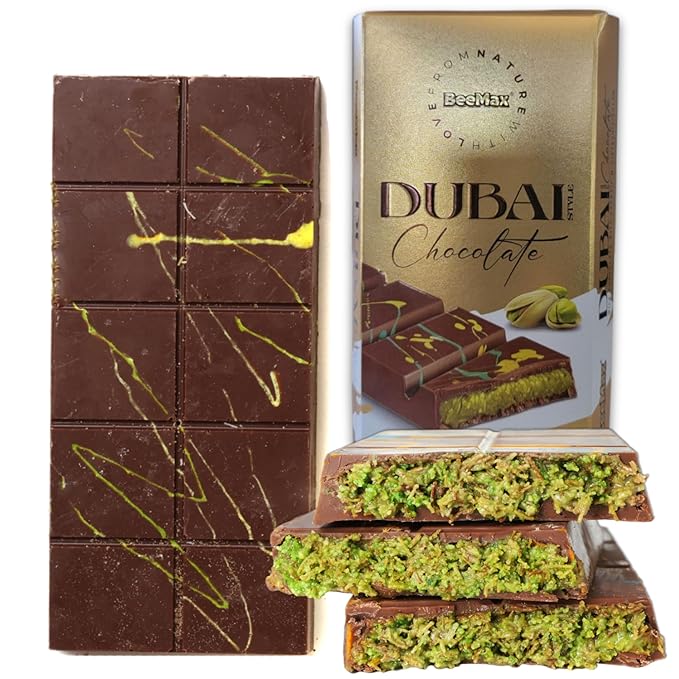 Beemax Dubai Milk Chocolate With Kadayif & Pistachio 7oz