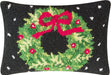 Holiday Wreath Hooked Wool Pillow