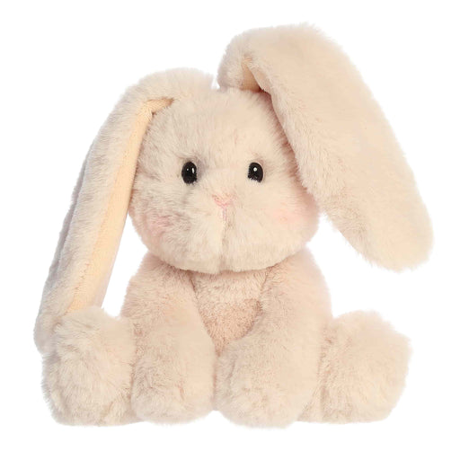 Plush bunny toy with long ears on a white background
