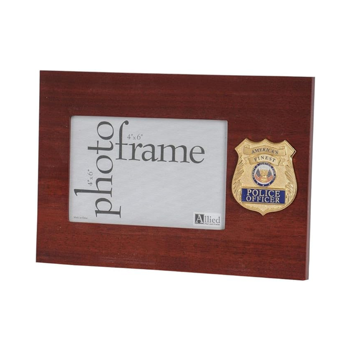 Allied Frame US Police Officer Medallion Desktop Landscape Picture Frame - 4 x 6 Inch