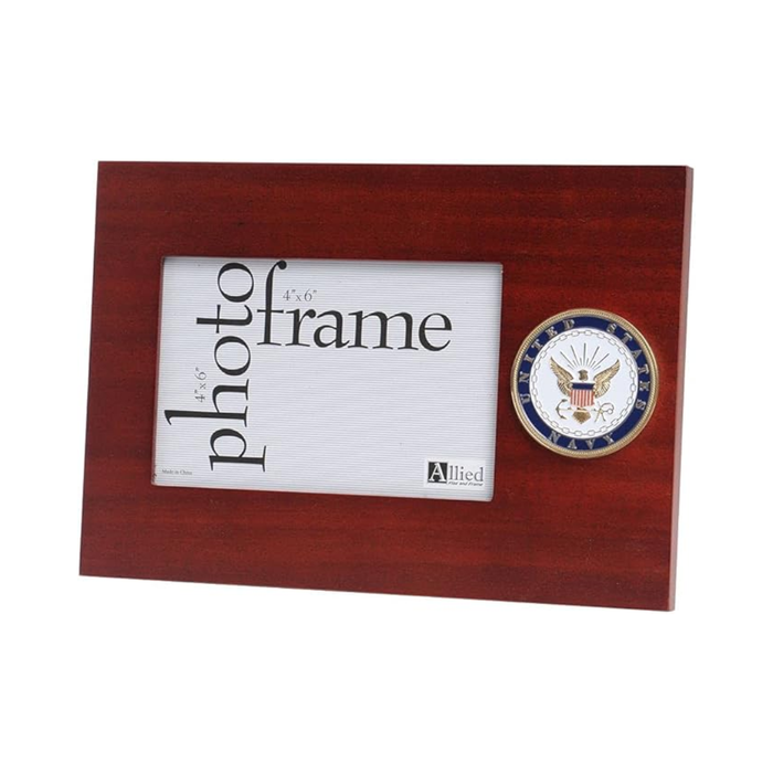 Allied Frame US Navy Medallion Desktop Landscape Picture Frame - 4 x 6 Inch