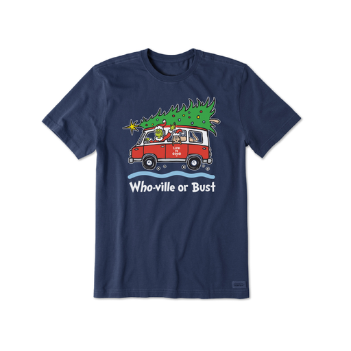 Life is Good Grinch and Max Who-Ville Or Bust Men's Crusher Tee