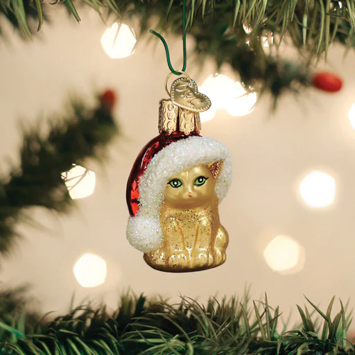 Old World Christmas Mini Santa's Kitten Ornament