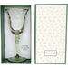 Decorative glass goblet in a floral-patterned box with 'Cheers to Good Times' text.