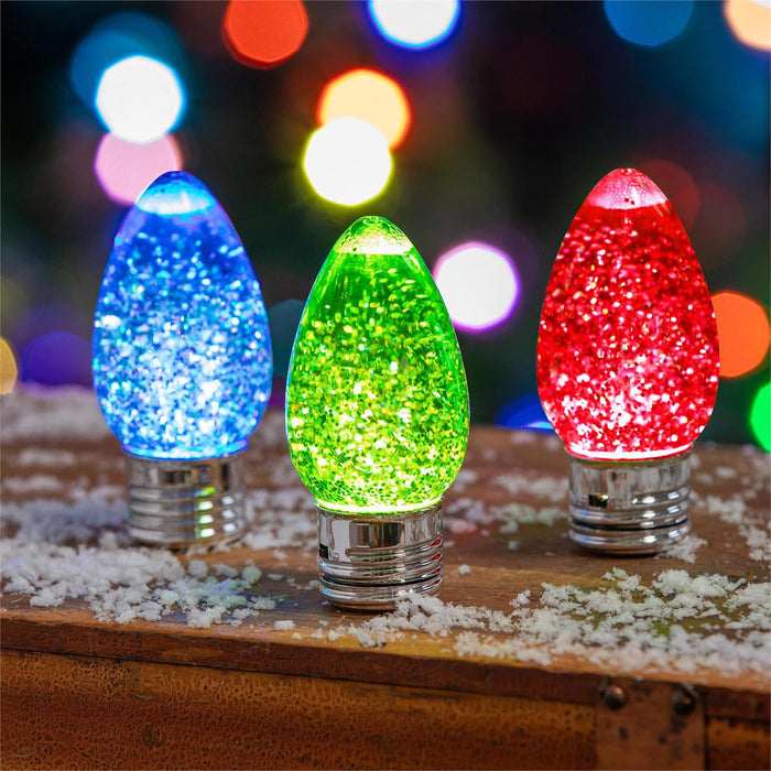 Christmas Bulb Glitter Lights