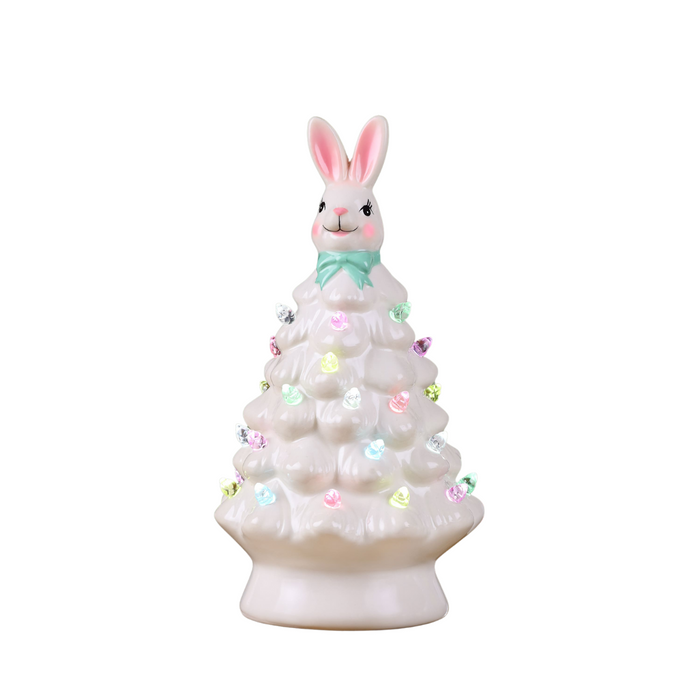 8" LED Ceramic Easter Bunny Tree