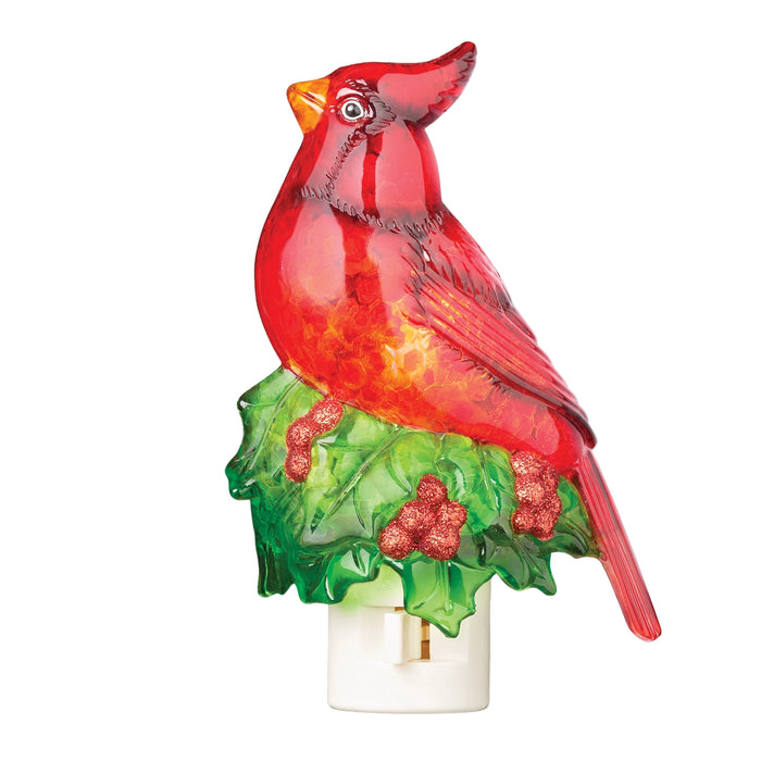 Cardinal On Holly Night Light