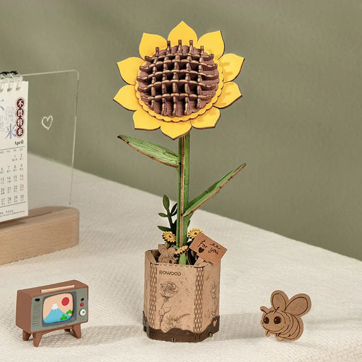 Rowood DIY Wooden Sunflower 3D Puzzle Model Kit