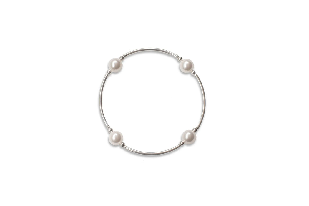 Made as Intended White Pearl Silver Bracelet