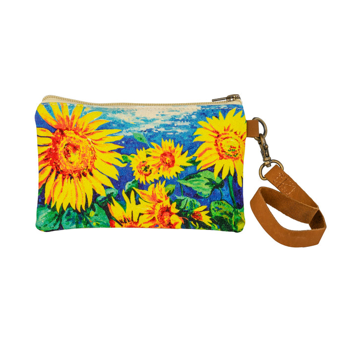 Gogh Sunflowers Poppy Wristlet