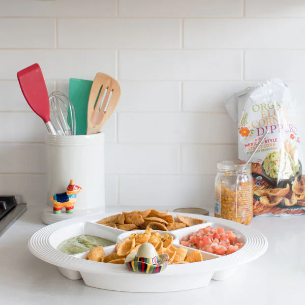 Nora Fleming Pinstripes Melamine Divided Dish — Trudy's Hallmark Nora Fleming Pinstripes Melamine Divided Dish — Trudy's Hallmark