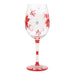 Lolita hand-painted Hallmark Exclusive Holiday Blossoms Wine Glass