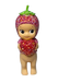 Toy figure with a colorful dress and headband on a white background