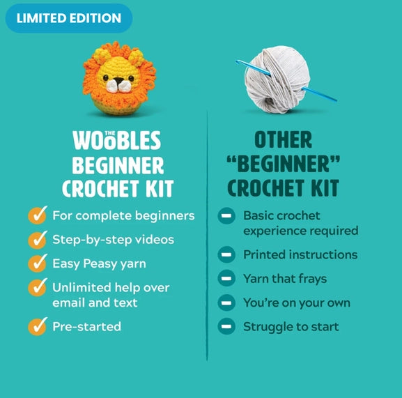 Limited Edition Woobles Pastel Pierre the Penguin Crochet Kit