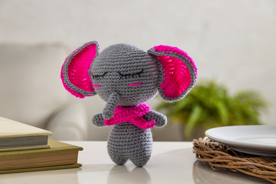 Crochet Your Own Amigurumi Elephant DIY Kit