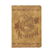 Brown travel journal with 'Page a Day Travel Journal' text on a white background