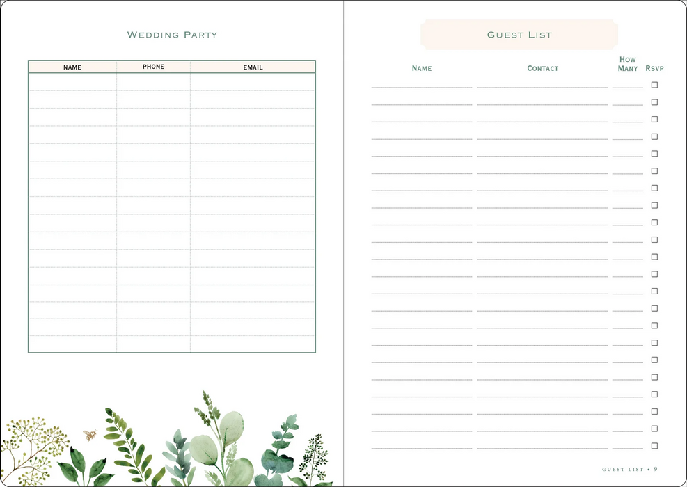 The Wedding Planner Checklist (Eucalyptus Design)