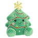 Plush Christmas tree toy with a snowflake on top, on a white background