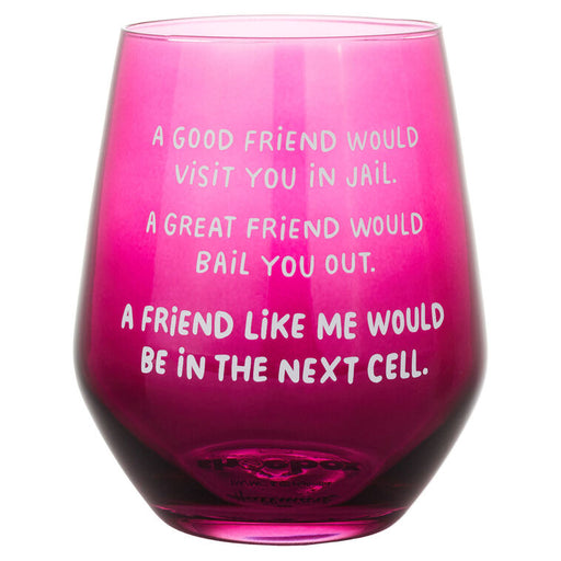 A Friend Like Me Funny Stemless Wine Glass, 15.5 oz.