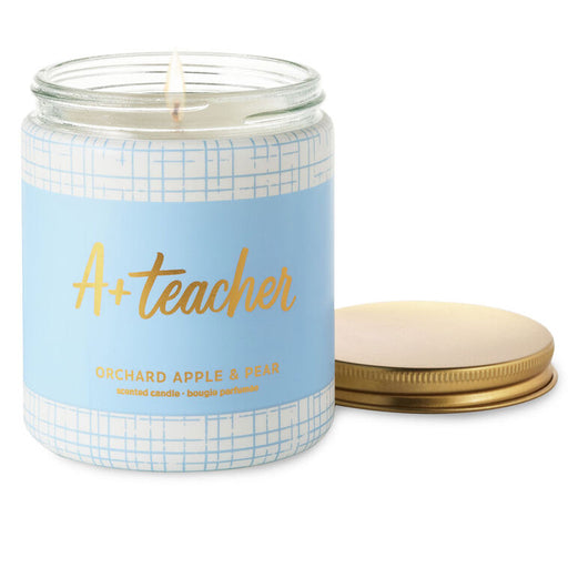 A+ Teacher Orchard Apple and Pear Scented Jar Candle, 7 oz.