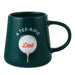 Green mug with golf ball design and 'A TEE-RIFIC Dad' text on a white background