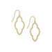 Kendra Scott Abbie Gold Small Open Frame Earrings in White Crystal