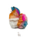 Colorful plush toys resembling hedgehogs on a white background