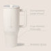 White mug with handle on a light gray background